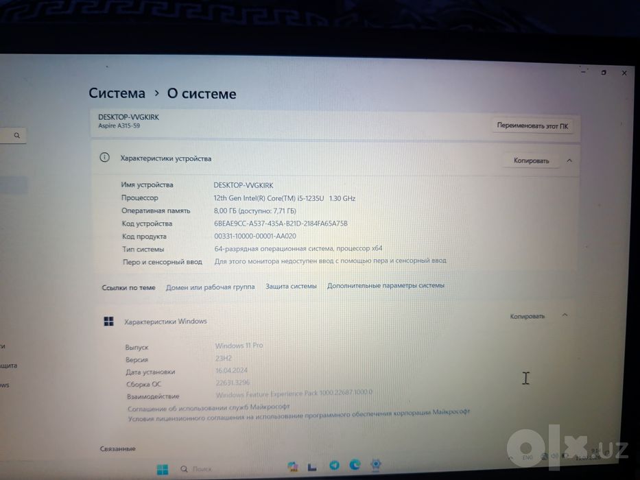 Acer Aspire3  yangi holatda