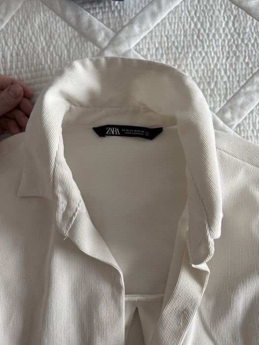 Рубашка Zara белая голубая