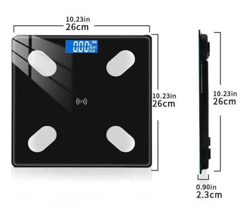Cantar smart bluetooth body fat scale negru,baterii max 180kg