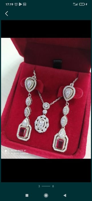 Серьги и подвеска серебро 925 новые
