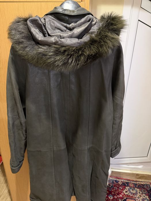 Дамско яке с яка от естествен косъм