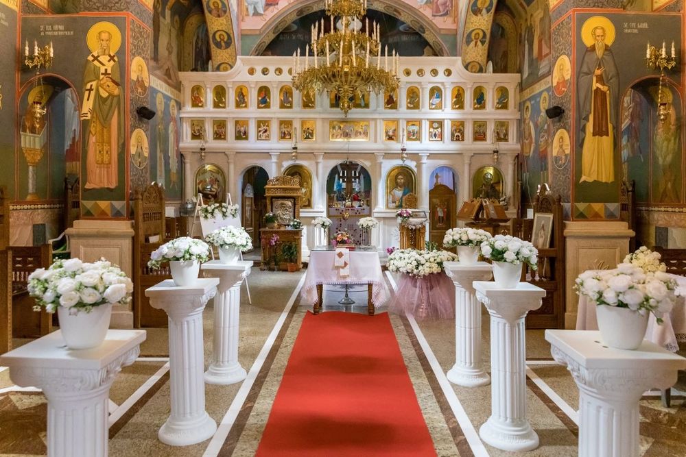 Decor flori - cristelniță  botez/ cununie