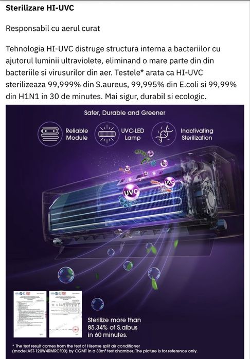 Hisense Aer Conditionat 12000Btu  Sigilat Garantie Altex