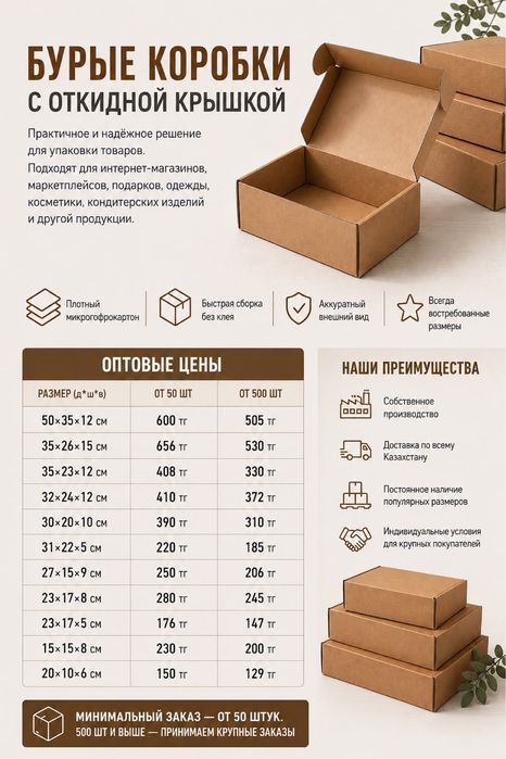 Коробки от 129 тенге