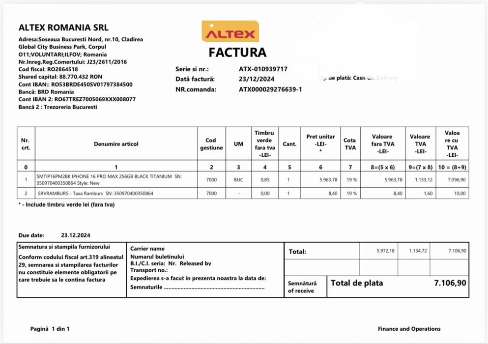 Iphone 16 Pro Max Black Titanium Garantie