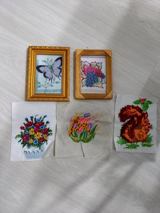 Продам вышивку-картинки, в рамках и без