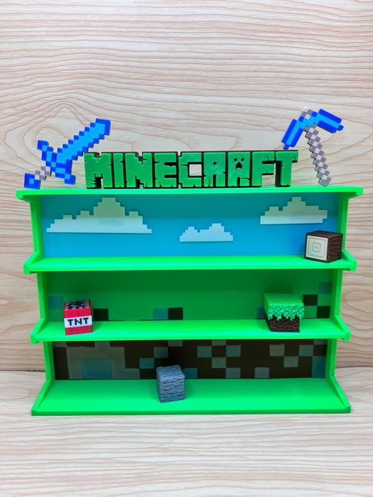 Suport raft figurine Minecraft Kinder Joy – model 3 niveluri