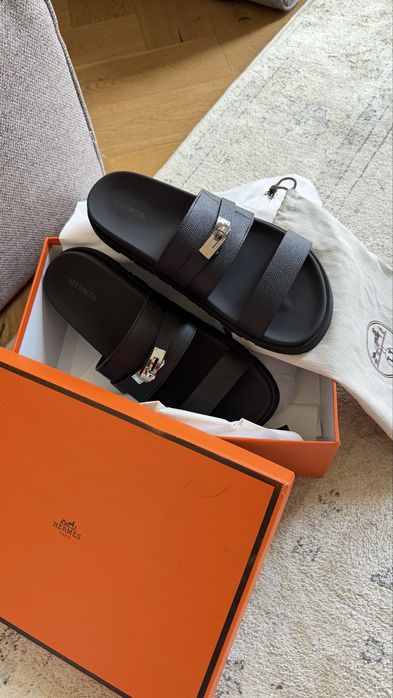 Hermes черни чехли