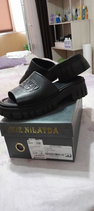 Шлепки кожаные турция