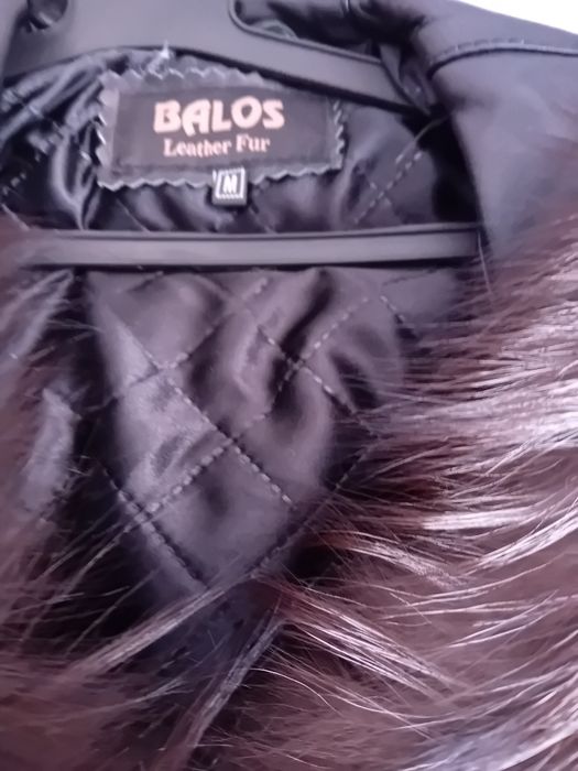 Кожено яке със сребърна лисица  яка