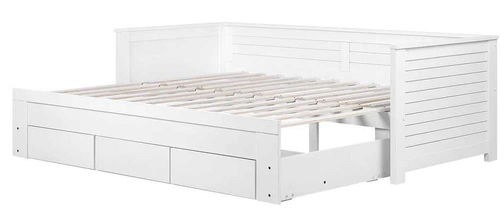 Pat extensibil cu sertare de depozitare 90x200 alb