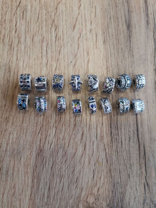 Сребърни талисмани висулки стопери клипс за гривни Пандора