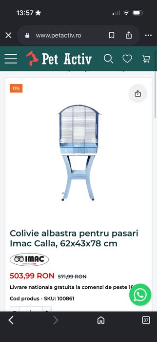 Vand cusca papagali