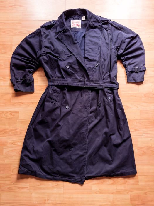 Levi's Slacker oversize trench coat double breasted with belt navy