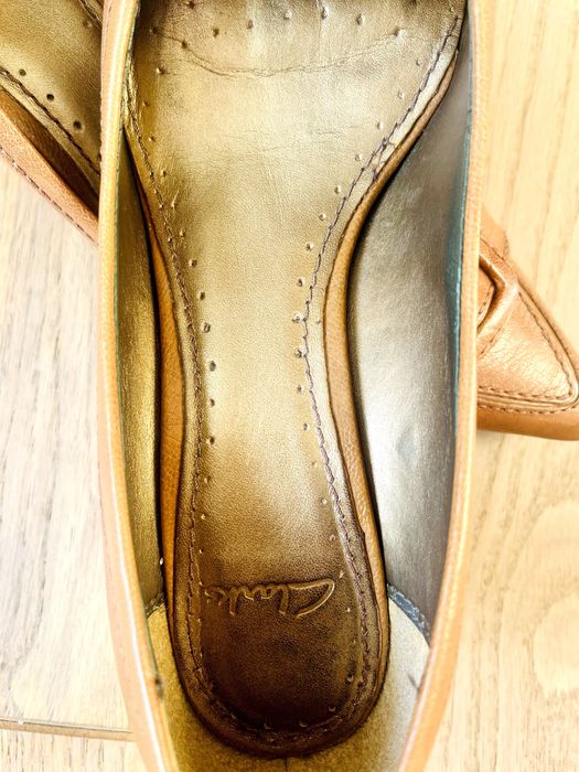 Кафяви кожени обувки Кларкс/ Brown Clarks Leather Court Shoes No 38.5