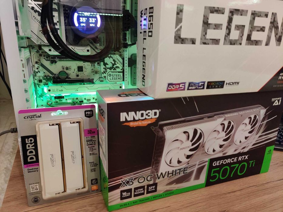 Геймърски компютър Ryzen 7800X3D 32GB RTX5070Ti