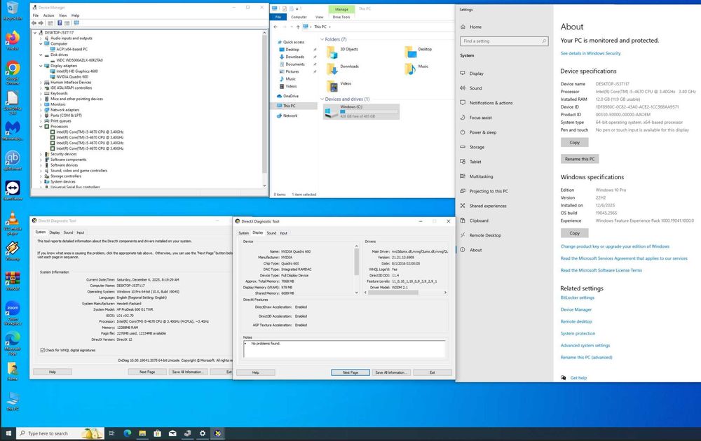 Unitate HP ProDesk 600 G1, i5, 12Gb ram, 500Gb stocare Win 10