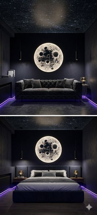 Lampa luna 3D LED