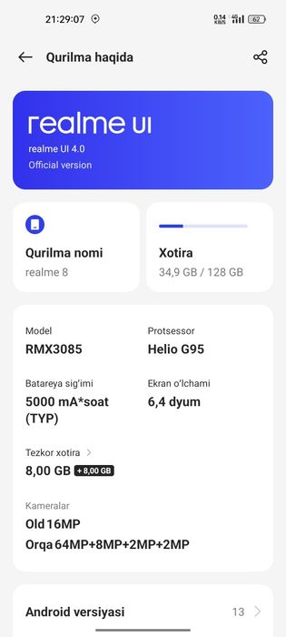 Realme 8 16/128gb pubg 60 fps