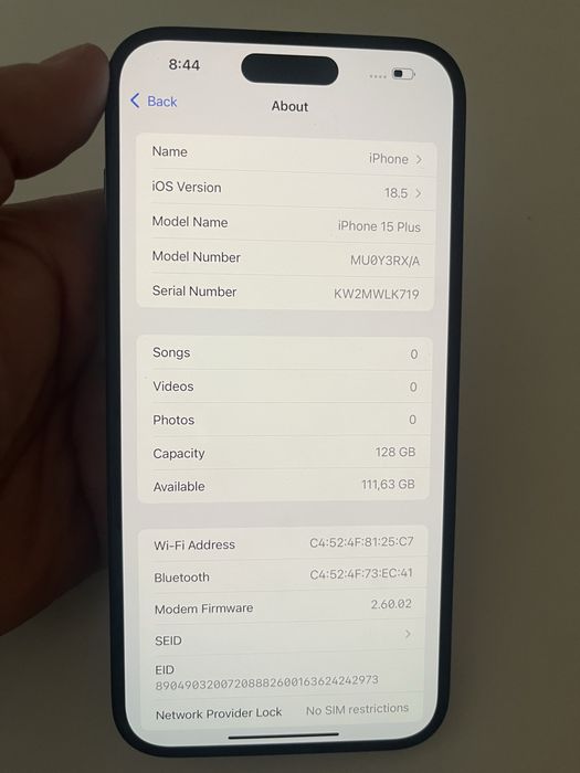 Iphone 15plus 128GB 98% bat