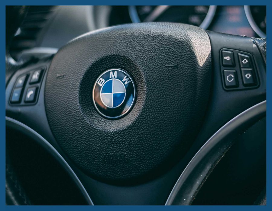 Emblema volan / logo autoadeziv BMW 45mm - seria 1 / 3 / 5 / 7 / X1 / X3 / X5 / X6