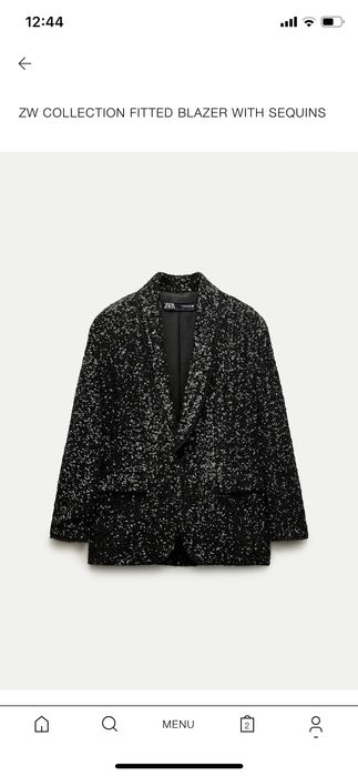 ZARA Сако блейзър с паети XS/S Ново!