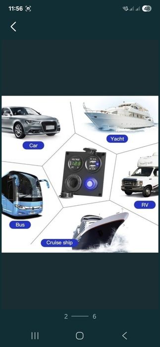 Panou cu priză bricheta•voltmetru si usb