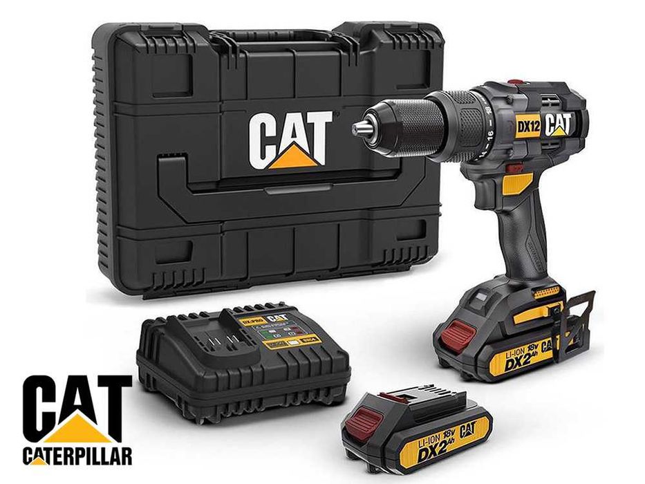 Винтоверт акумулаторен, ударен, CAT DX12, 18V, 2x2Ah, 65Nm