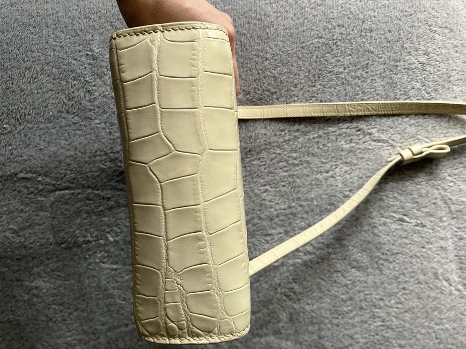 By Far mini croco cream bag