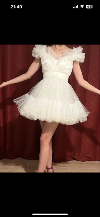 Rochie scurta alba din tulle Ana Radu S/36