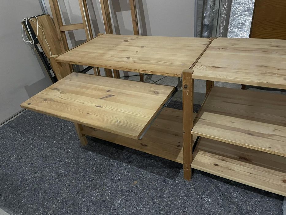 Дървен ъглов стелаж ,модулен - 335 /123 / 230 височина