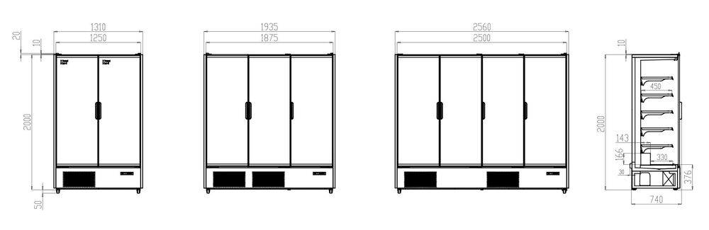Vitrina Frigorifica Supermarket Danemarca/ Full Glass ECO/ 2.57m/ NOU