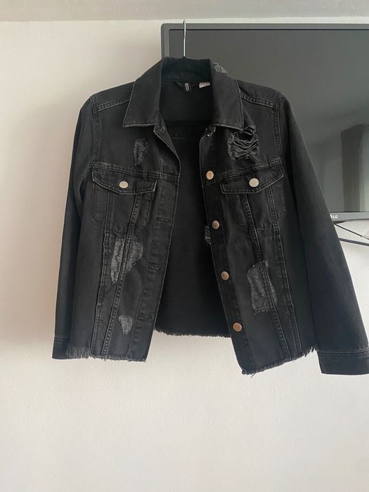 Jacheta denim neagră H&M