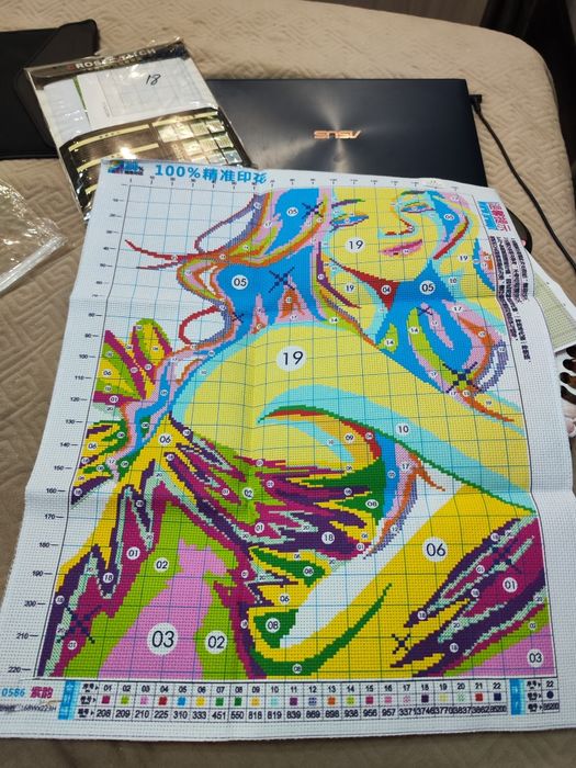 Продам вышивку крестиком "Девушка"