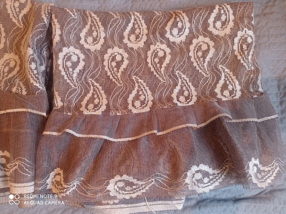 Короткий тюль коричневый