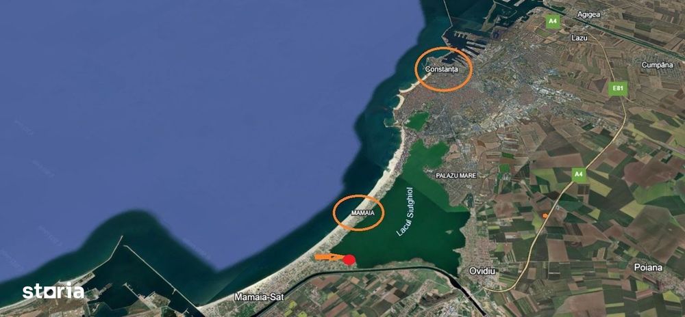 Vedere directa Lac, Mamaia, pretabil proiect HORECA, P+4E