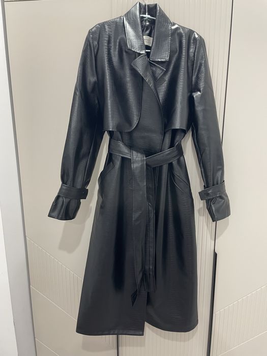 Тренч под кожу кроко