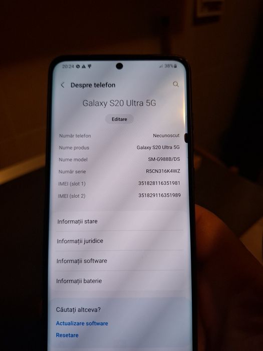 Samsung Galaxy S20 Ultra, 5G, 128GB, 12GRAM, stare buna