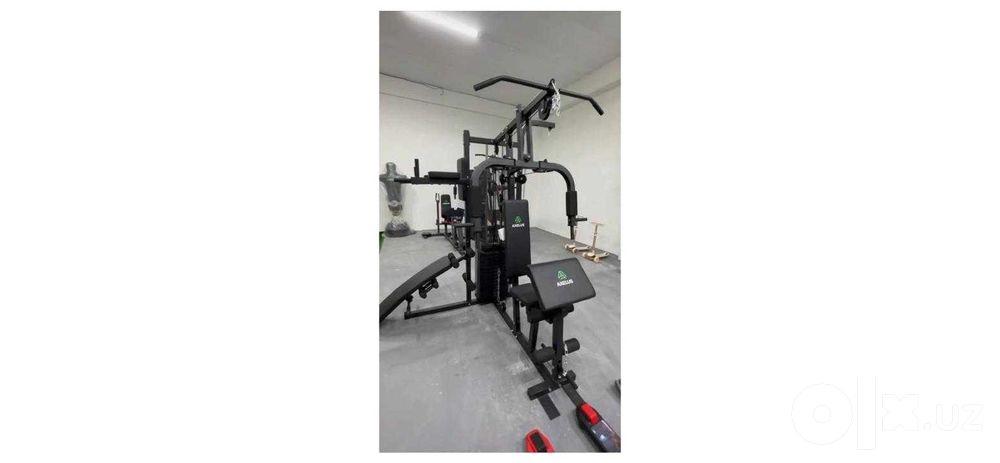 Силовой тренажёр AXELUS 7205, груз 68 кг, брусья, пресс
