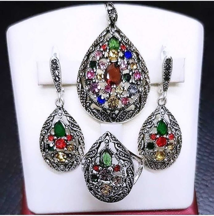 Комплект (серьги, кольцо, кулон)