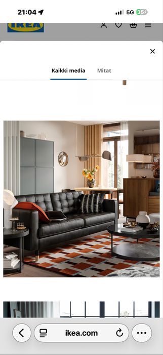 Canapea piele neagra ikea Landskrona