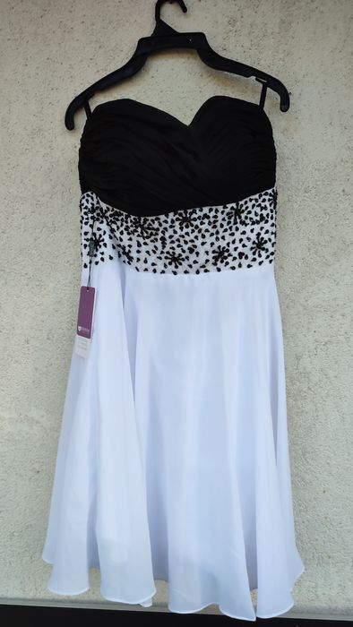 rochie de ocazie a line voal chiffon JJsHouse margele nunta petrecere