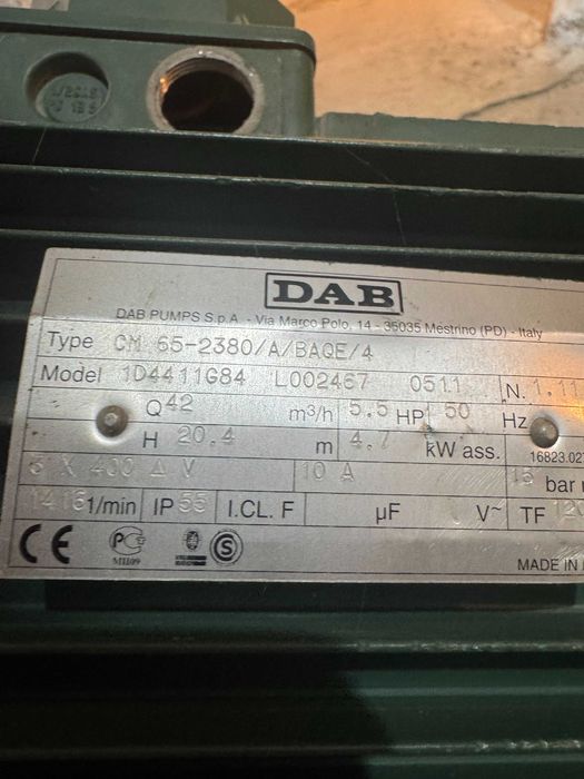 Pompa de circulatie-DAB CM-G 65-2380/A/BAQE/4 corp de fonta - trifazic