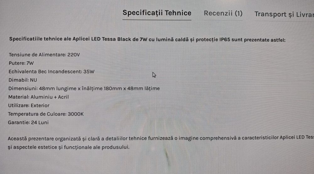 Lampi LED exterior 7W 3000K