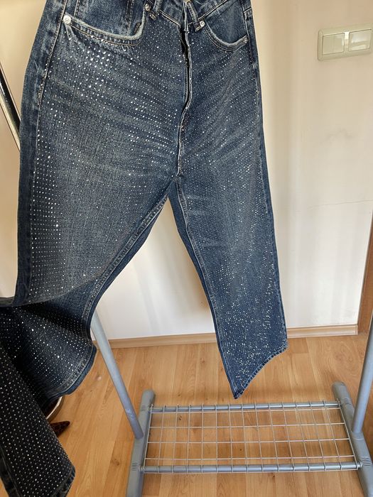 Дънки с камъни Zara М размер