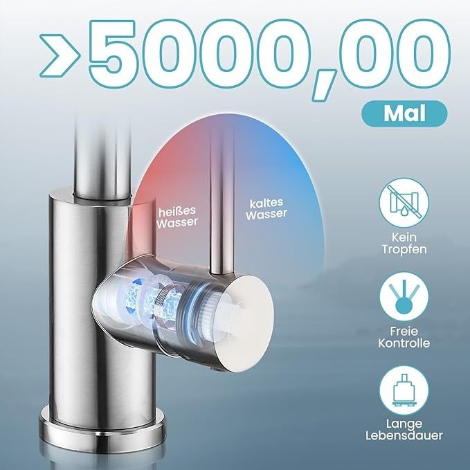 Baterie bucatarie extractibila 3 functii 360° inox