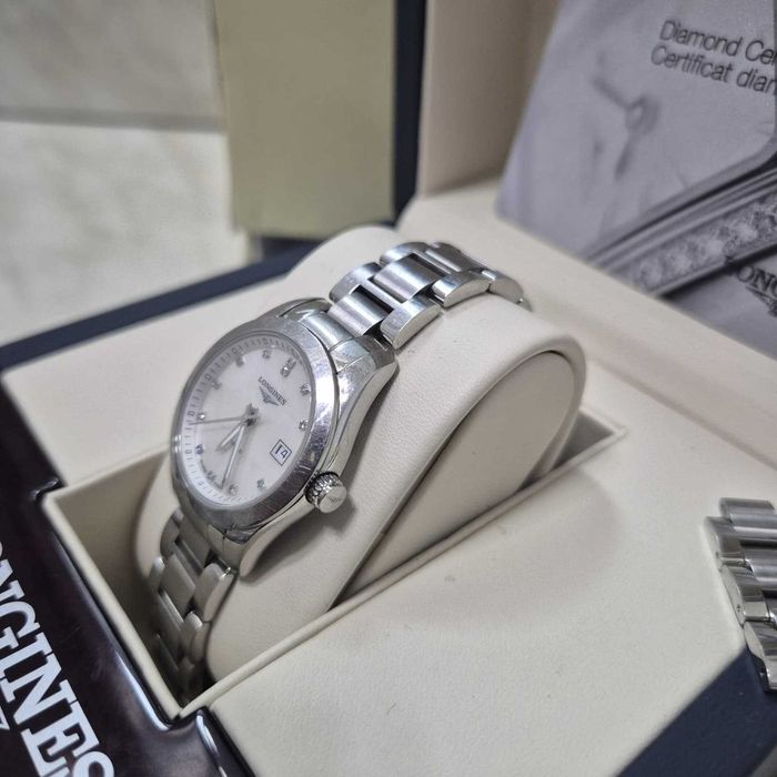 Ceas Dama Longines Conquest Classic Diamond L2.285.4.87.6 Cutie Certificat Zeus Amanet Rahova 35546
