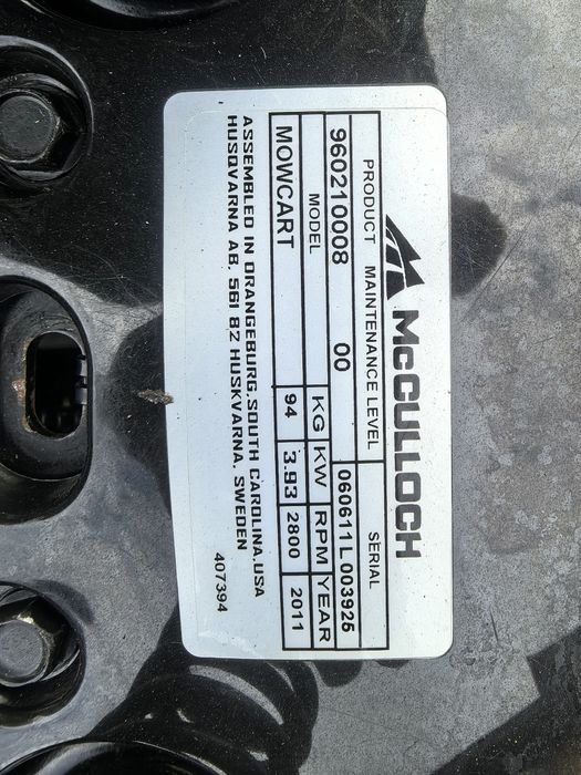 КАТО НОВА!! McCULLOCH MOWCART HUSQVARNA Тракторна косачка Трактор 5,5