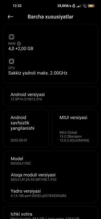 Redmi note 9 6.128