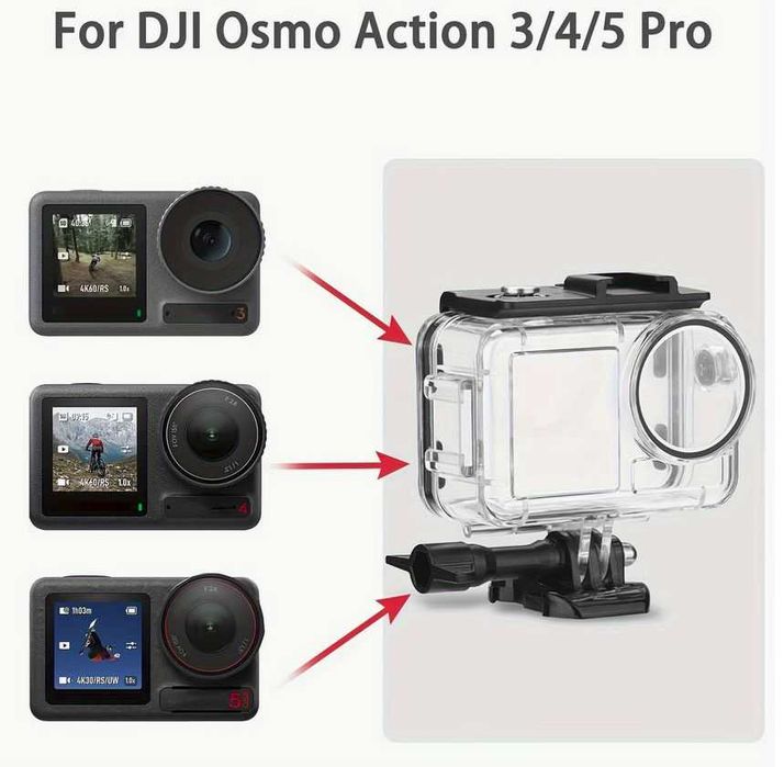 Stick + carcasa subacvatica DJI Osmo Action 3 / 4 / 5 Pro + 3 filtre